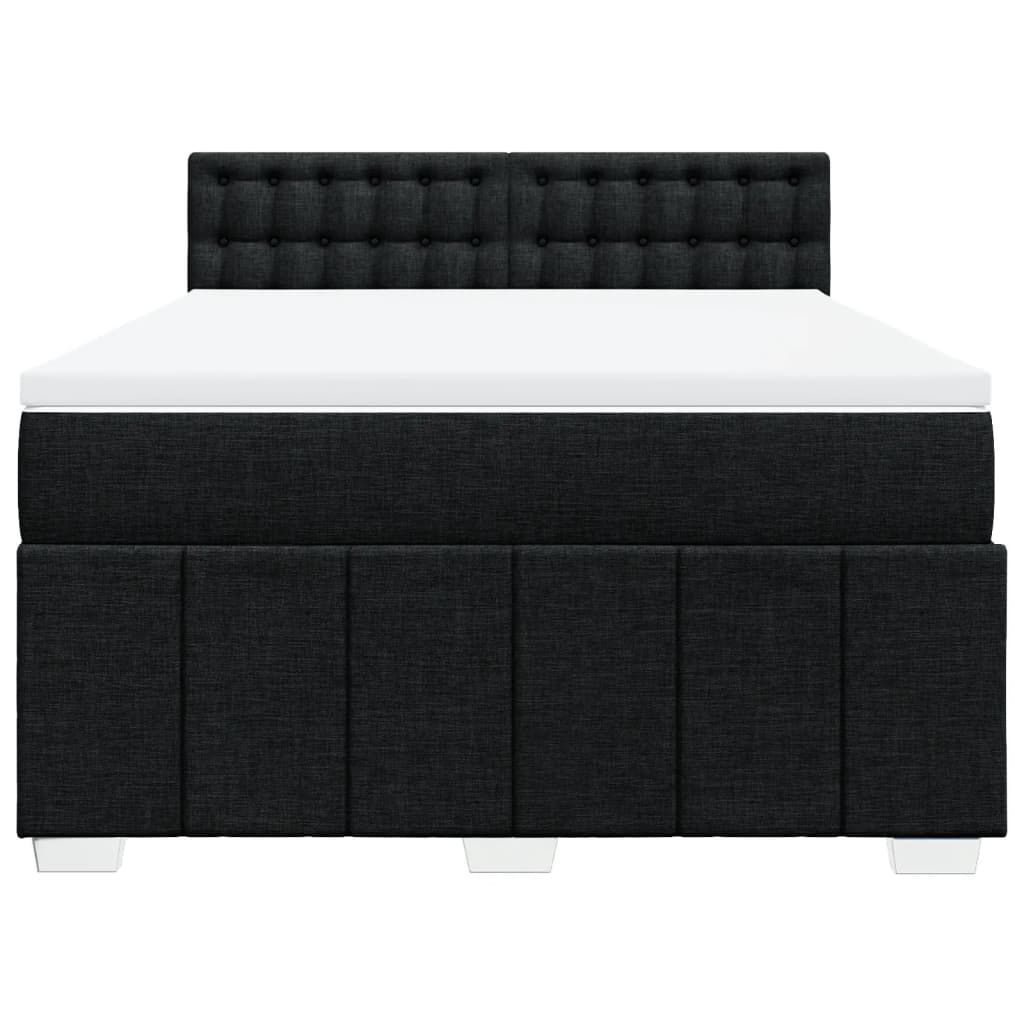 Giroletto a Molle con Materasso Nero 160x200 cm in Tessuto | homemem39