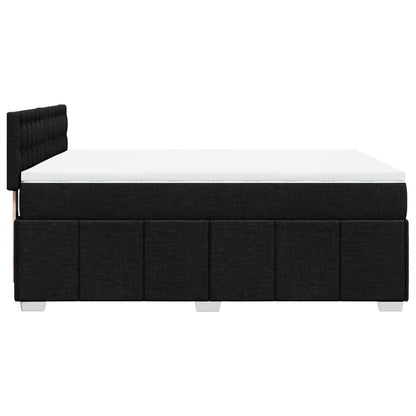 Giroletto a Molle con Materasso Nero 160x200 cm in Tessuto | homemem39