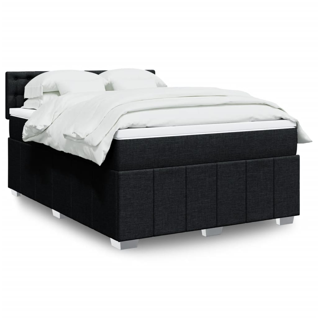 Giroletto a Molle con Materasso Nero 160x200 cm in Tessuto | homemem39