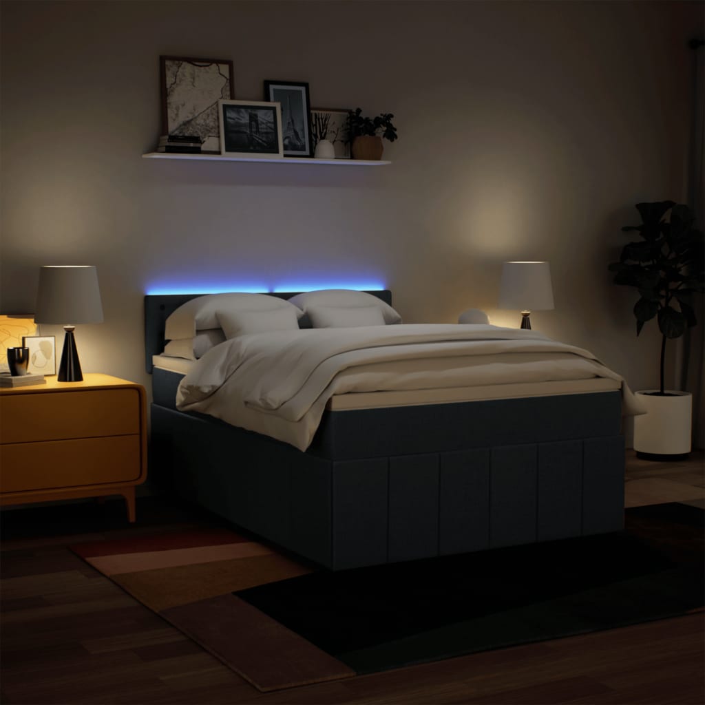 Giroletto a Molle con Materasso Blu 160x200 cm in Tessuto - homemem39