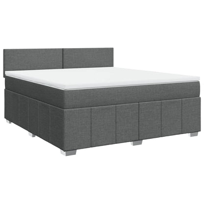 Giroletto a Molle con Materasso Grigio Scuro 180x200 cm Tessuto