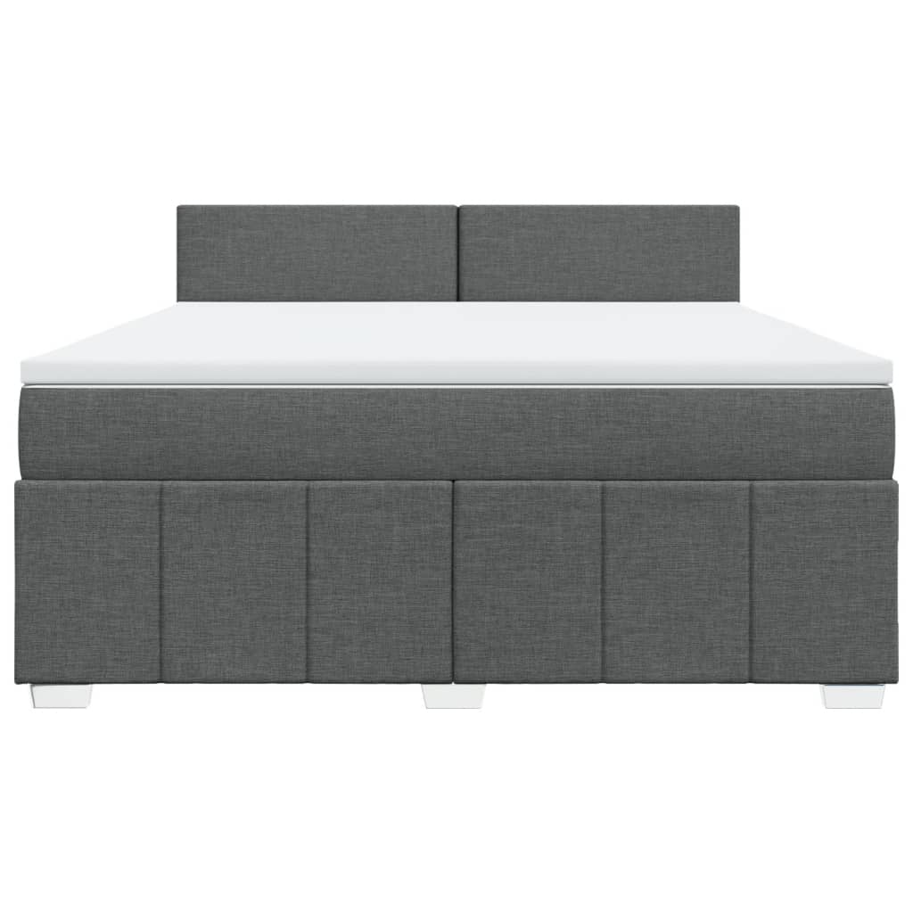 Giroletto a Molle con Materasso Grigio Scuro 180x200 cm Tessuto