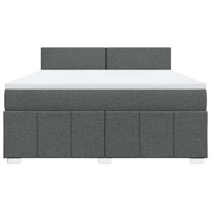 Giroletto a Molle con Materasso Grigio Scuro 180x200 cm Tessuto