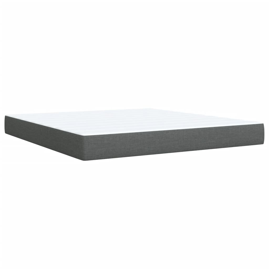 Giroletto a Molle con Materasso Grigio Scuro 180x200 cm Tessuto
