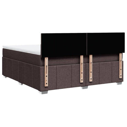 Giroletto a Molle con Materasso Marrone Scuro 180x200cm Tessuto