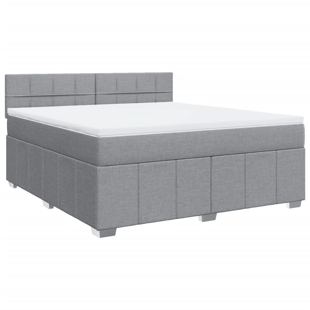 Giroletto a Molle con Materasso Grigio Chiaro180x200 cm Tessuto