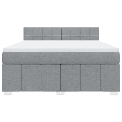 Giroletto a Molle con Materasso Grigio Chiaro180x200 cm Tessuto