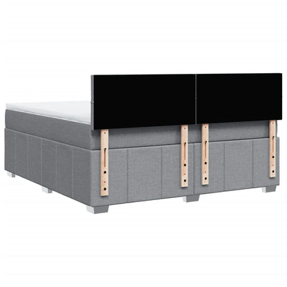 Giroletto a Molle con Materasso Grigio Chiaro180x200 cm Tessuto