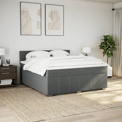 Giroletto a Molle con Materasso Grigio Scuro 180x200 cm Tessuto