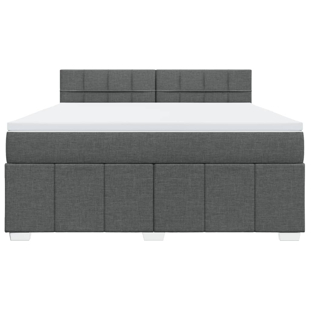 Giroletto a Molle con Materasso Grigio Scuro 180x200 cm Tessuto