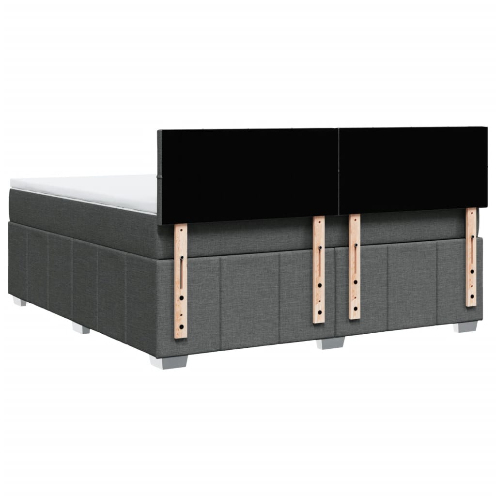 Giroletto a Molle con Materasso Grigio Scuro 180x200 cm Tessuto