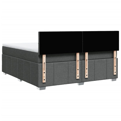Giroletto a Molle con Materasso Grigio Scuro 180x200 cm Tessuto