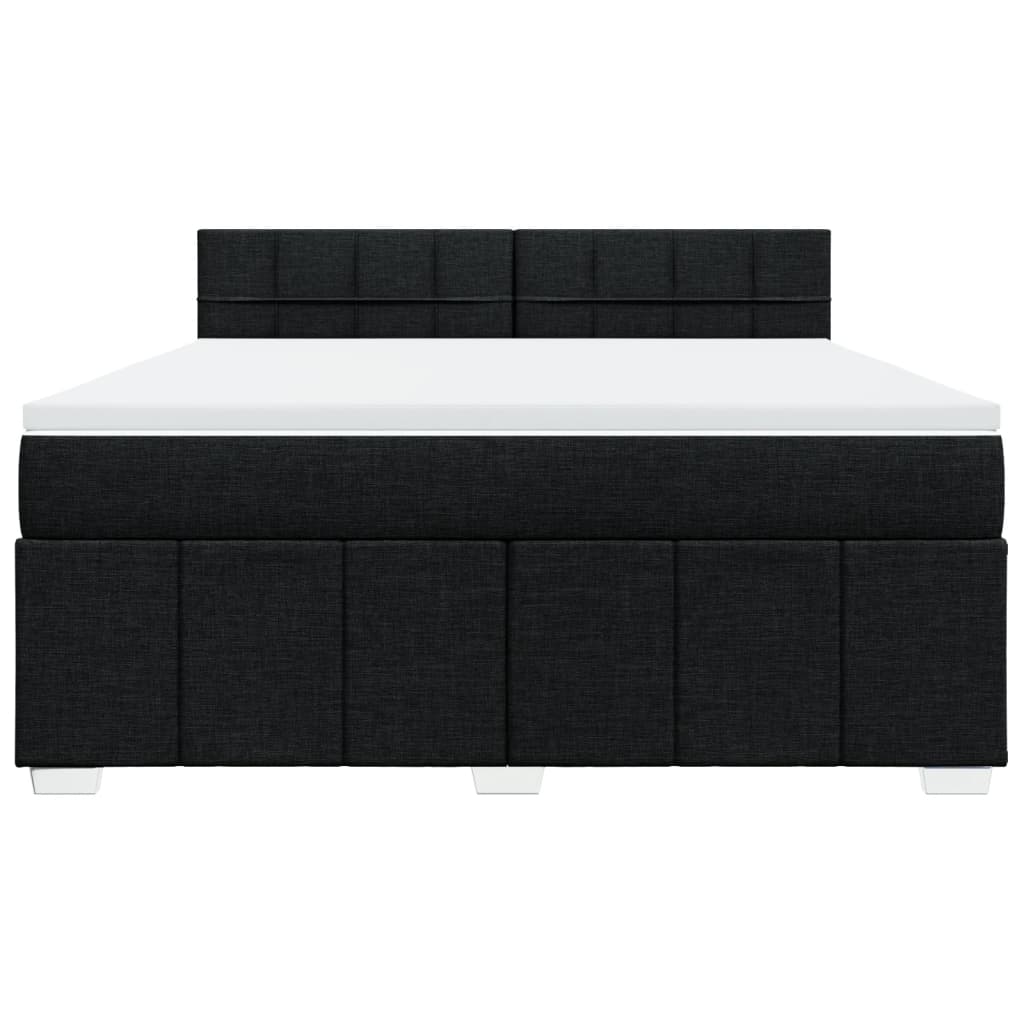 Giroletto a Molle con Materasso Nero 180x200 cm in Tessuto