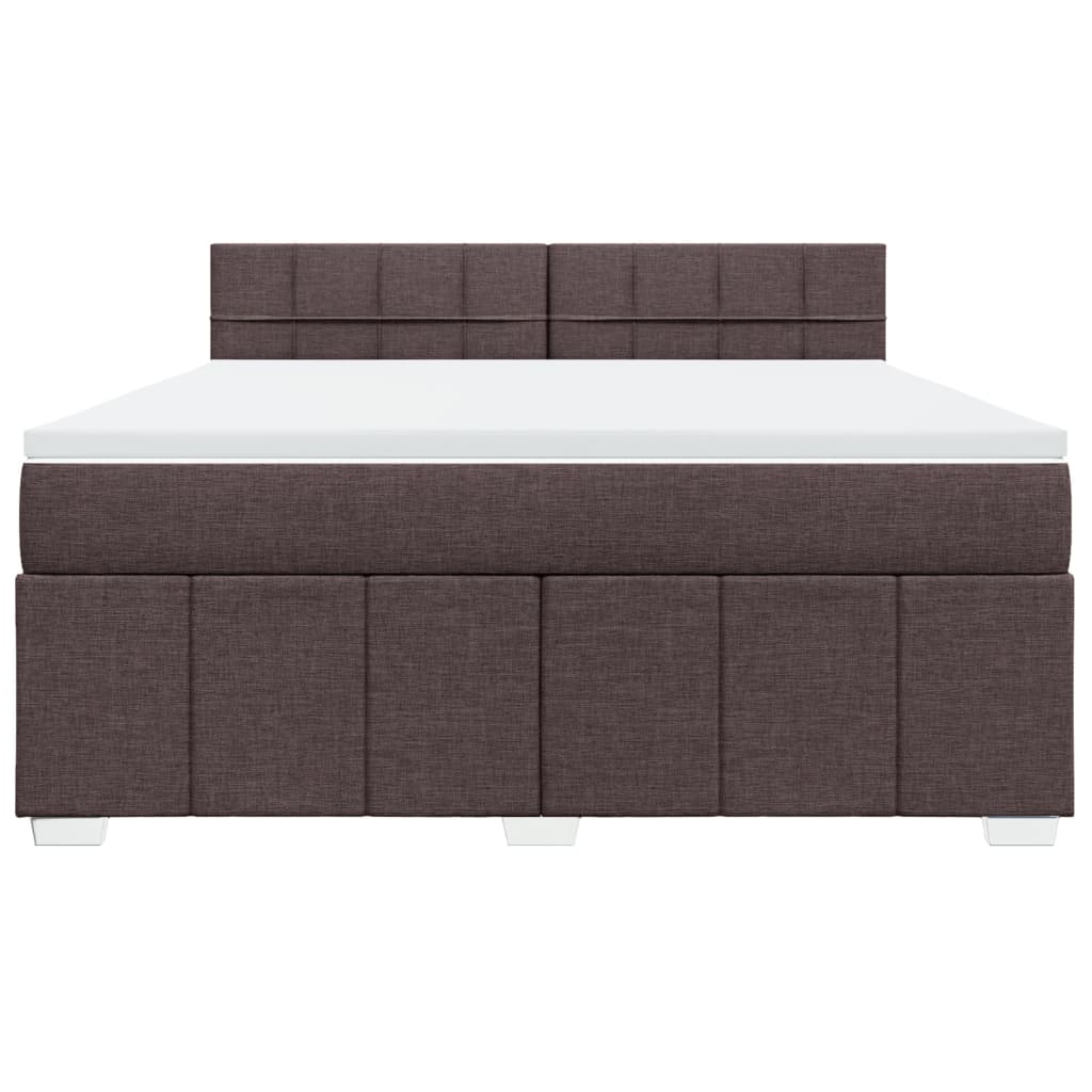 Giroletto a Molle con Materasso Marrone Scuro 180x200cm Tessuto