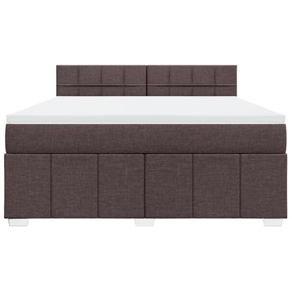 Giroletto a Molle con Materasso Marrone Scuro 180x200cm Tessuto