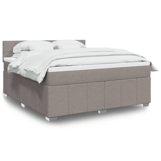 Giroletto a Molle con Materasso Tortora 180x200 cm in Tessuto