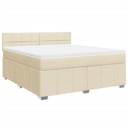 Giroletto a Molle con Materasso Crema 180x200 cm in Tessuto