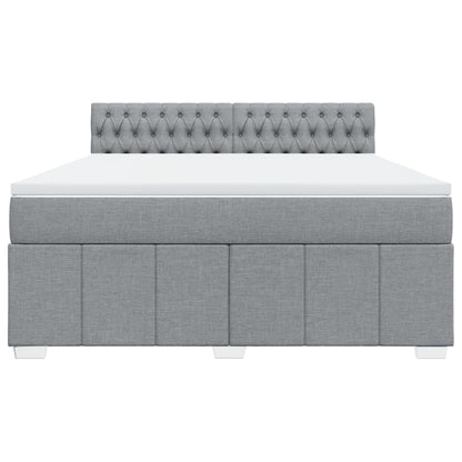 Giroletto a Molle con Materasso Grigio Chiaro180x200 cm Tessuto - homemem39