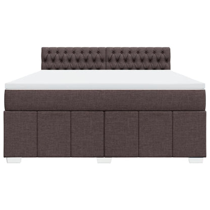 Giroletto a Molle con Materasso Marrone Scuro 180x200cm Tessuto