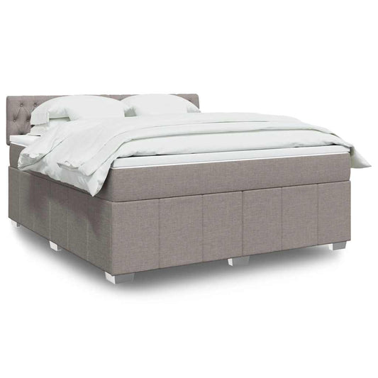 Giroletto a Molle con Materasso Tortora 180x200 cm in Tessuto