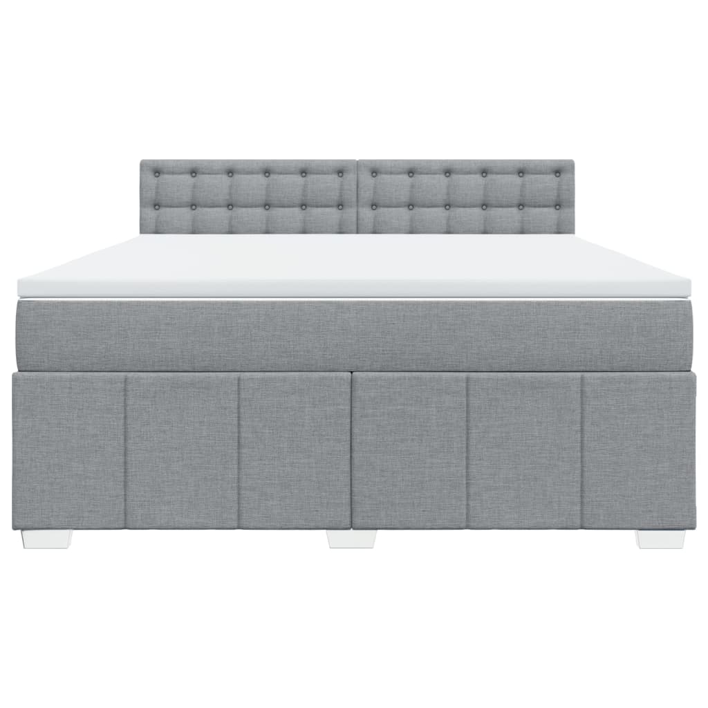 Giroletto a Molle con Materasso Grigio Chiaro180x200 cm Tessuto