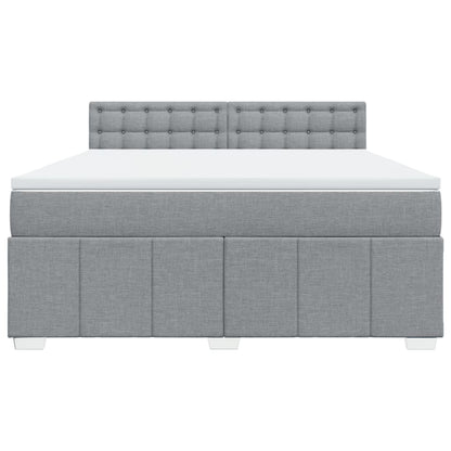 Giroletto a Molle con Materasso Grigio Chiaro180x200 cm Tessuto