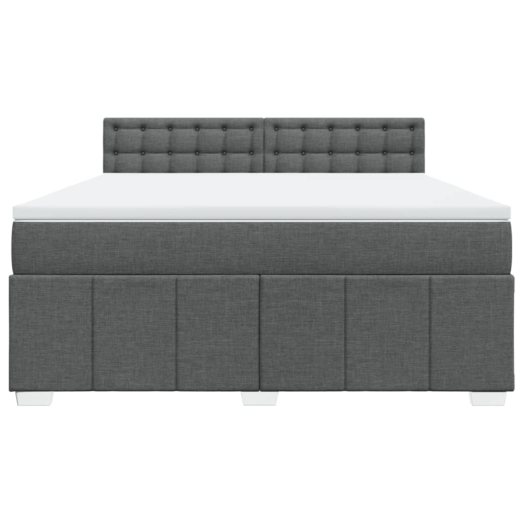 Giroletto a Molle con Materasso Grigio Scuro 180x200 cm Tessuto