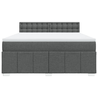 Giroletto a Molle con Materasso Grigio Scuro 180x200 cm Tessuto