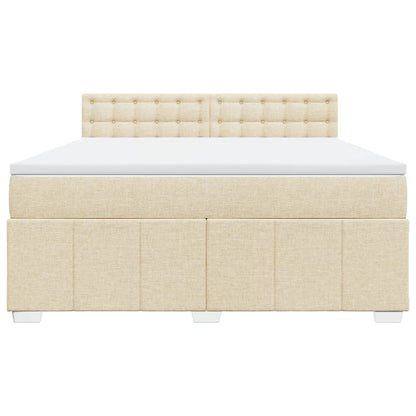 Giroletto a Molle con Materasso Crema 180x200 cm in Tessuto