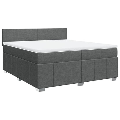 Giroletto a Molle con Materasso Grigio Scuro 200x200 cm Tessuto