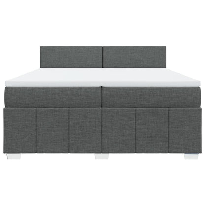 Giroletto a Molle con Materasso Grigio Scuro 200x200 cm Tessuto