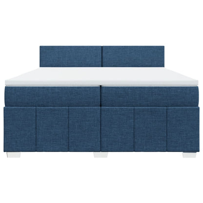 Giroletto a Molle con Materasso Blu 200x200 cm in Tessuto