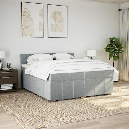 Giroletto a Molle con Materasso Grigio Chiaro 200x200cm Tessuto