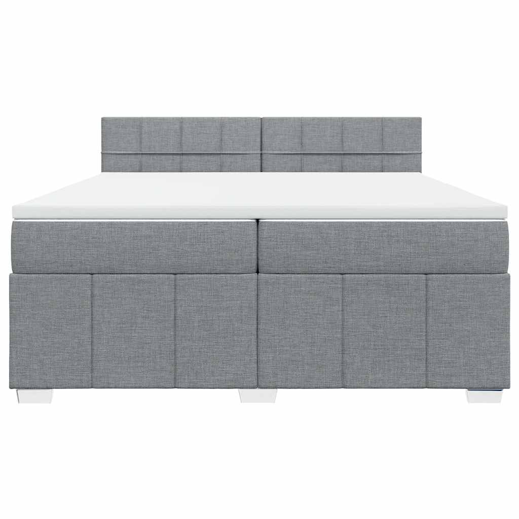 Giroletto a Molle con Materasso Grigio Chiaro 200x200cm Tessuto - homemem39