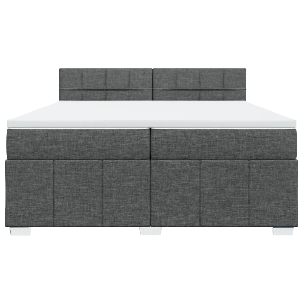 Giroletto a Molle con Materasso Grigio Scuro 200x200 cm Tessuto - homemem39