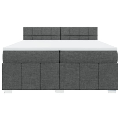 Giroletto a Molle con Materasso Grigio Scuro 200x200 cm Tessuto