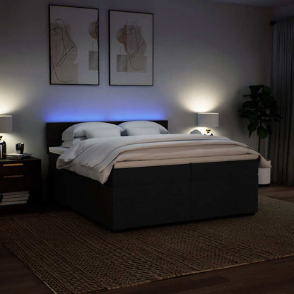 Giroletto a Molle con Materasso Nero 200x200 cm in Tessuto - homemem39