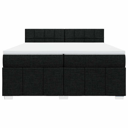 Giroletto a Molle con Materasso Nero 200x200 cm in Tessuto