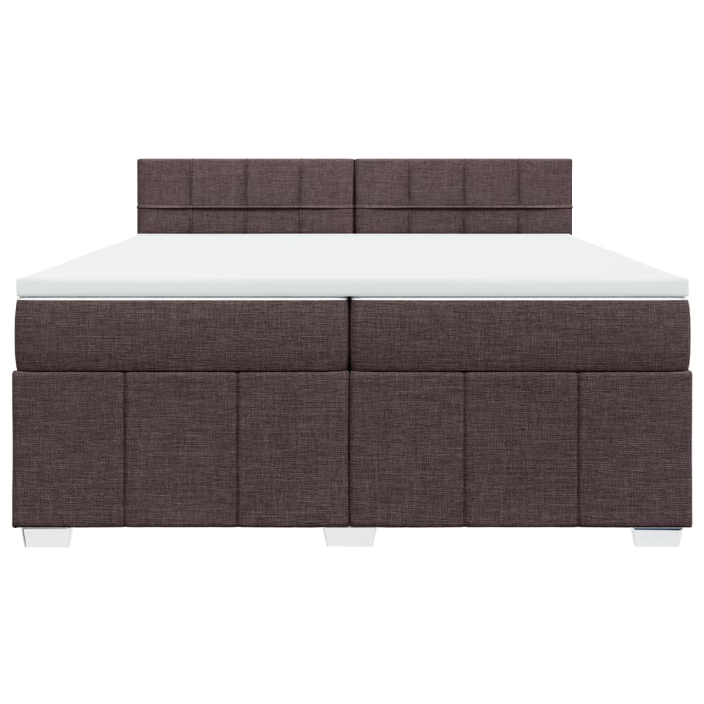 Giroletto a Molle con Materasso Marrone Scuro 200x200cm Tessuto - homemem39