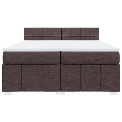 Giroletto a Molle con Materasso Marrone Scuro 200x200cm Tessuto