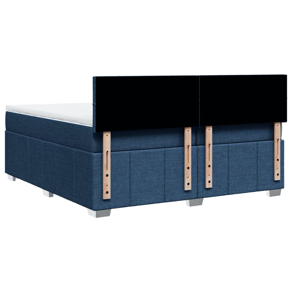 Giroletto a Molle con Materasso Blu 200x200 cm in Tessuto | homemem39