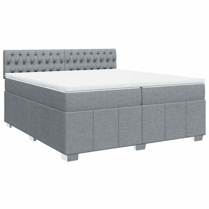 Giroletto a Molle con Materasso Grigio Chiaro 200x200cm Tessuto