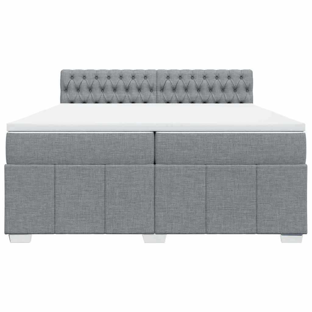Giroletto a Molle con Materasso Grigio Chiaro 200x200cm Tessuto