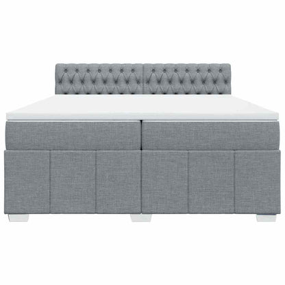 Giroletto a Molle con Materasso Grigio Chiaro 200x200cm Tessuto