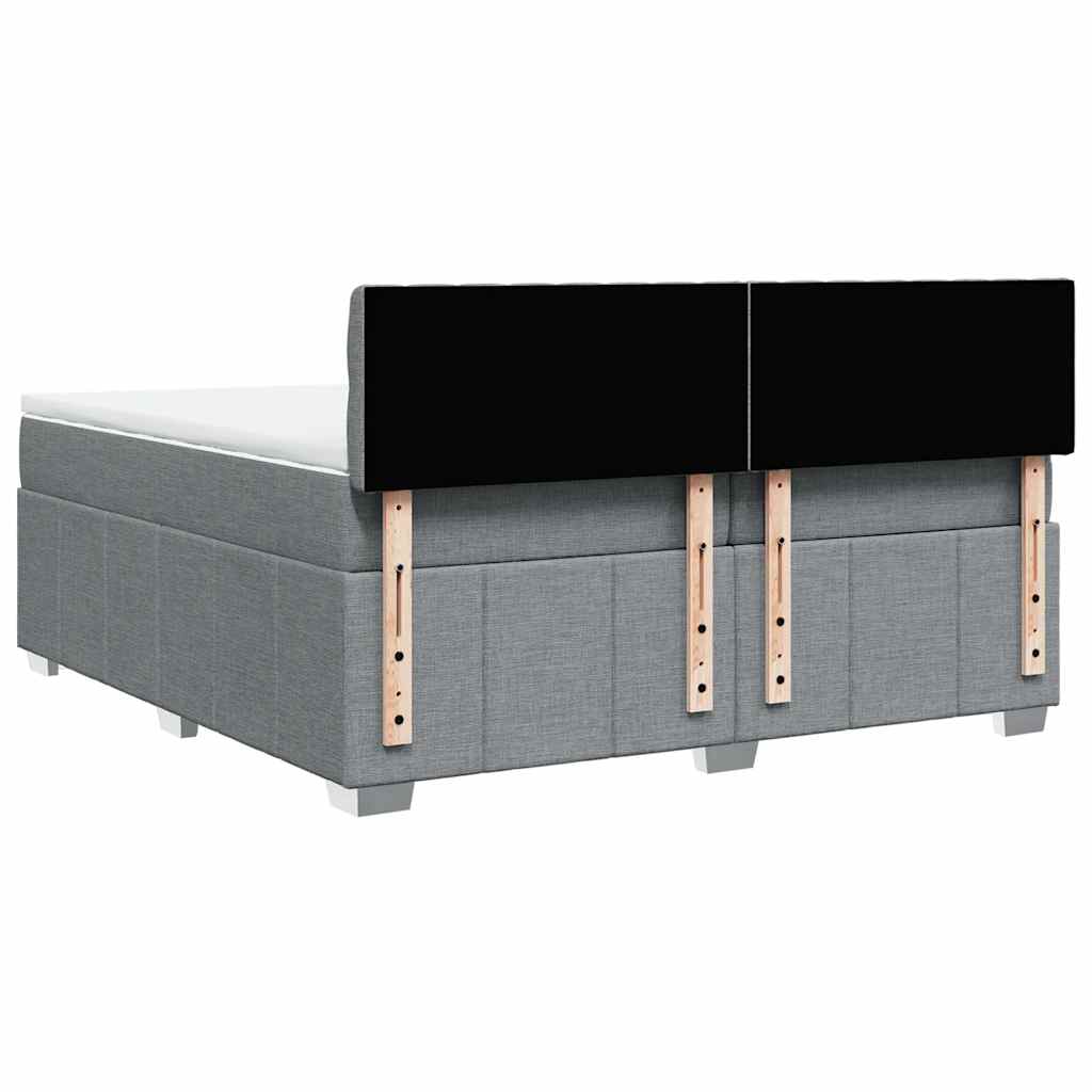 Giroletto a Molle con Materasso Grigio Chiaro 200x200cm Tessuto