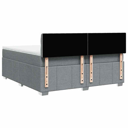 Giroletto a Molle con Materasso Grigio Chiaro 200x200cm Tessuto