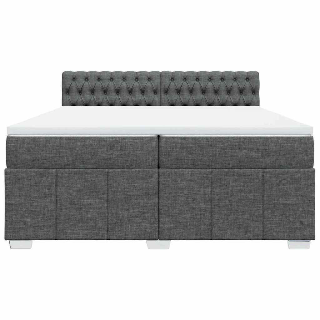 Giroletto a Molle con Materasso Grigio Scuro 200x200 cm Tessuto - homemem39