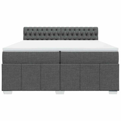 Giroletto a Molle con Materasso Grigio Scuro 200x200 cm Tessuto - homemem39
