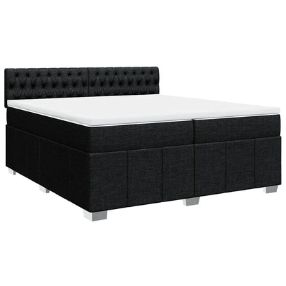 Giroletto a Molle con Materasso Nero 200x200 cm in Tessuto