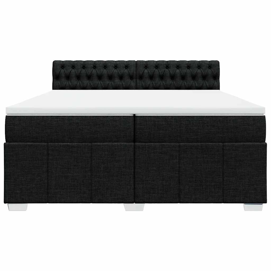 Giroletto a Molle con Materasso Nero 200x200 cm in Tessuto
